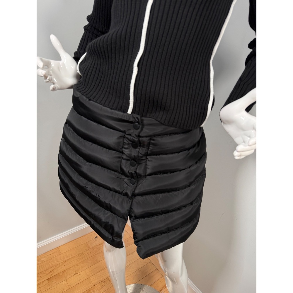 Micas Solid Button Up Puffer Mini Skirt Black siz… - image 6